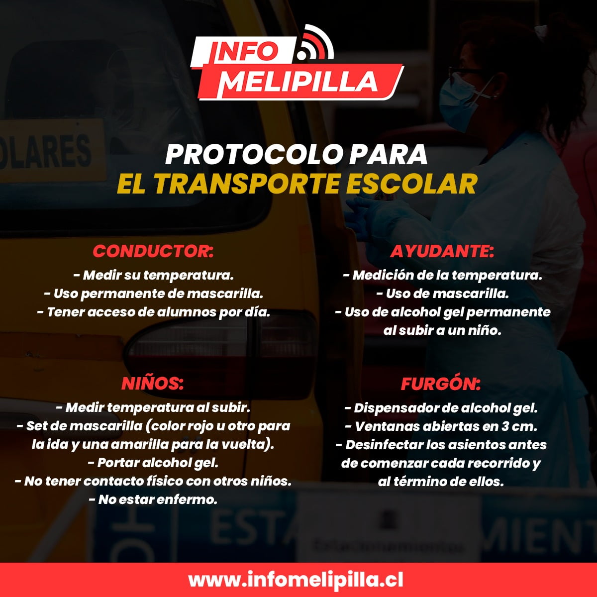Protocolo para transporte escolar