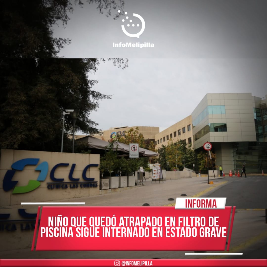 Niño que quedó atrapado en filtro de piscina sigue internado en estado grave
