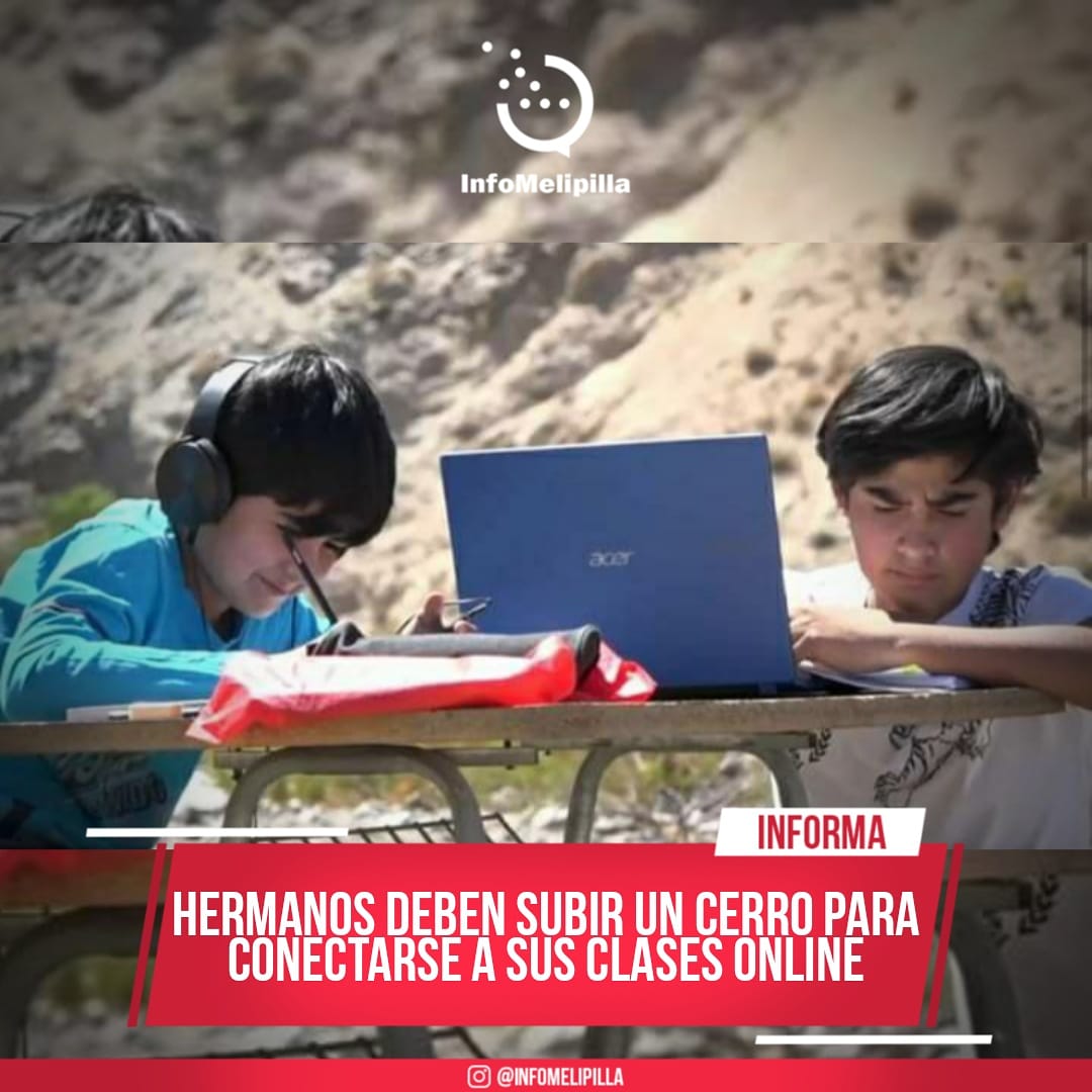 Hermanos deben subir un cerro para conectarse a sus clases online