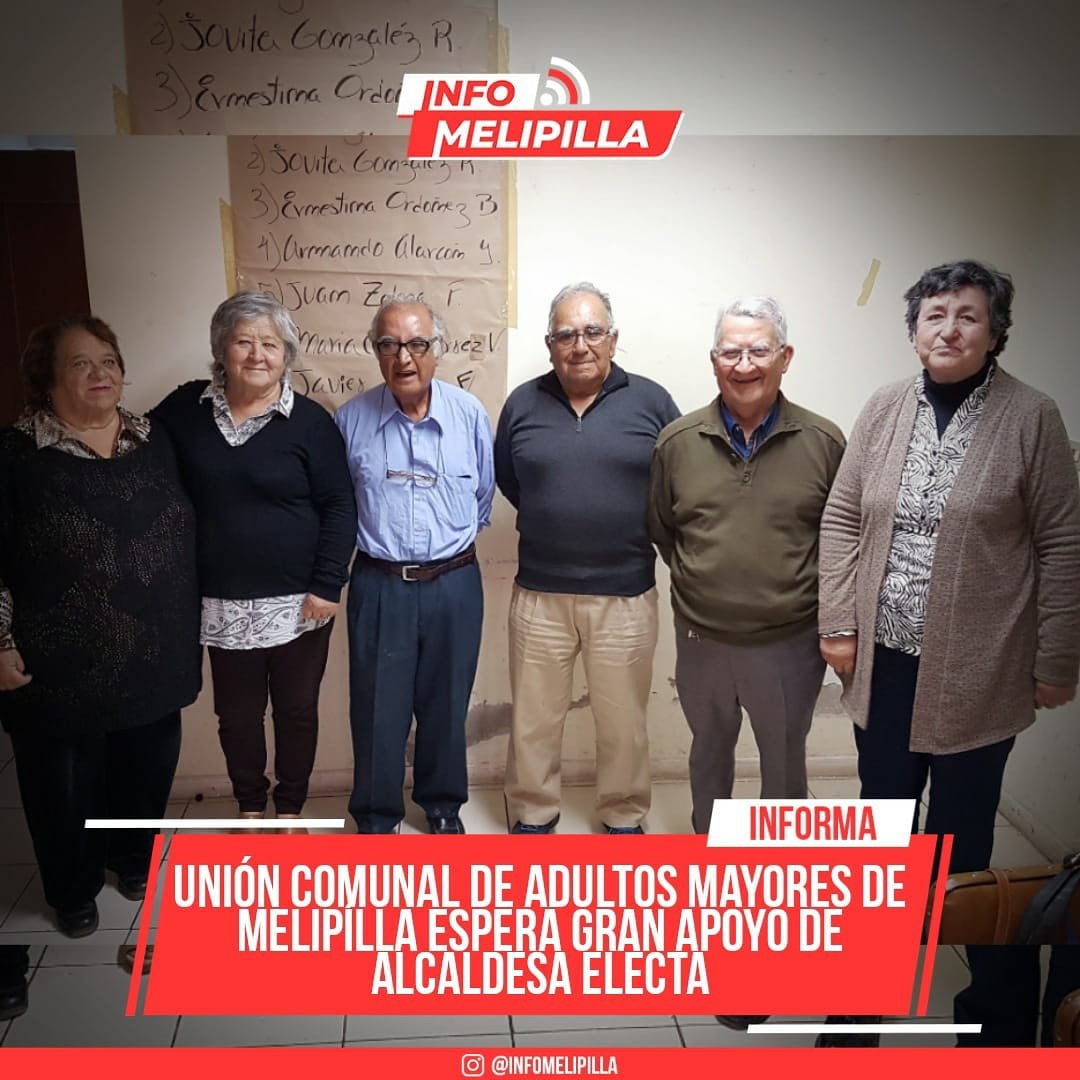 Unión Comunal de Adultos Mayores de Melipílla espera gran apoyo de alcaldesa electa