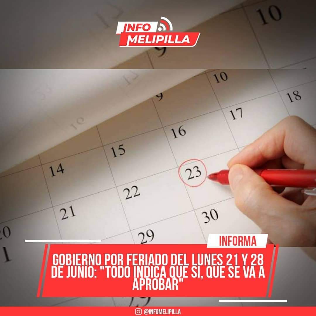 De concretarse todos los trámites legislativos, los feriados serían el próximo lunes 21 de junio, el lunes 28 de junio y se mantendría el feriado del 12 de octubre.