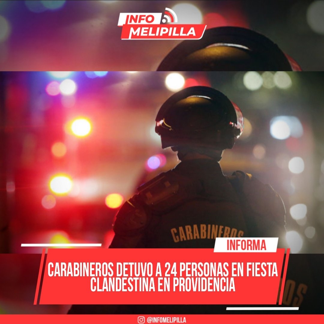 Carabineros detuvo a 24 personas en fiesta clandestina en Providencia