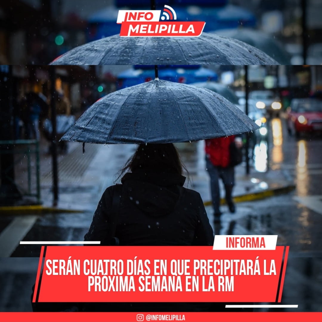 Serán cuatro días en que precipitará la próxima semana en la RM