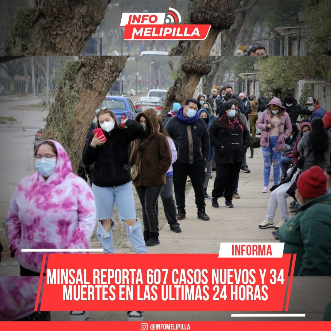 Coronavirus: Chile reporta 607 casos nuevos y 34 muertes en las últimas 24 horas