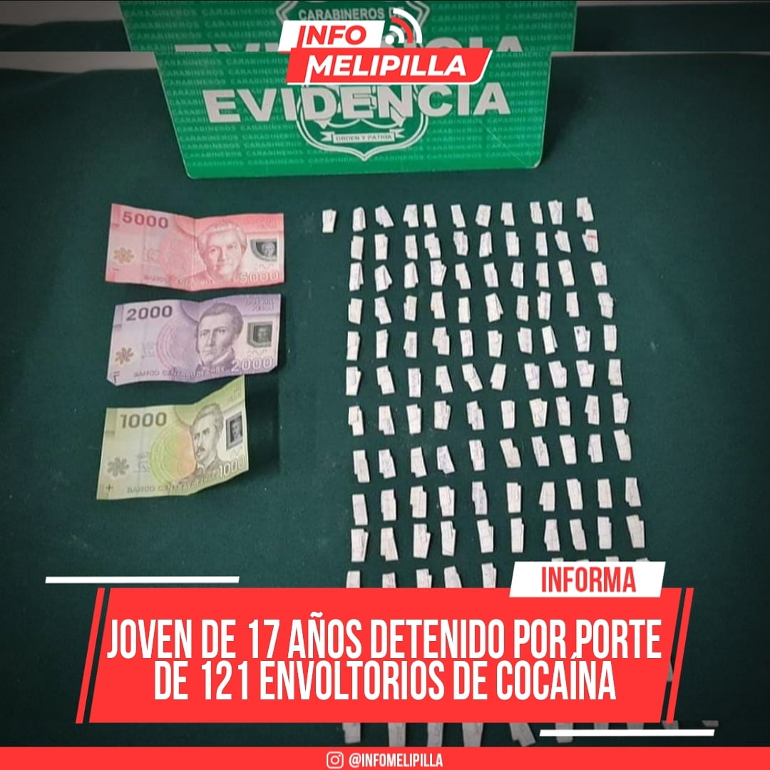 Joven de 17 años detenido por porte de 121 envoltorios de cocaína