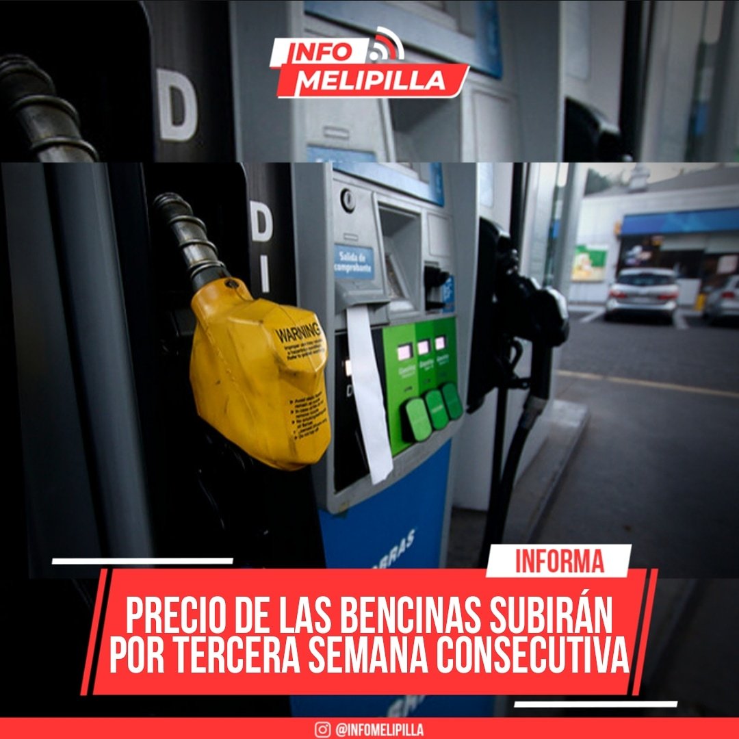 Precio de las bencinas subirán por tercera semana consecutiva