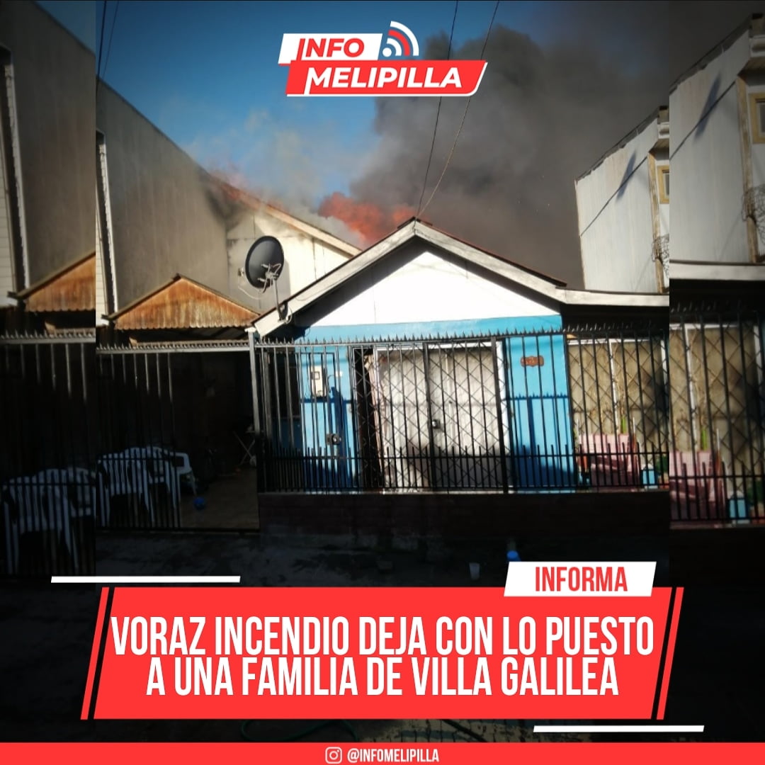 Voraz incendio deja con lo puesto a una familia de Villa Galilea
