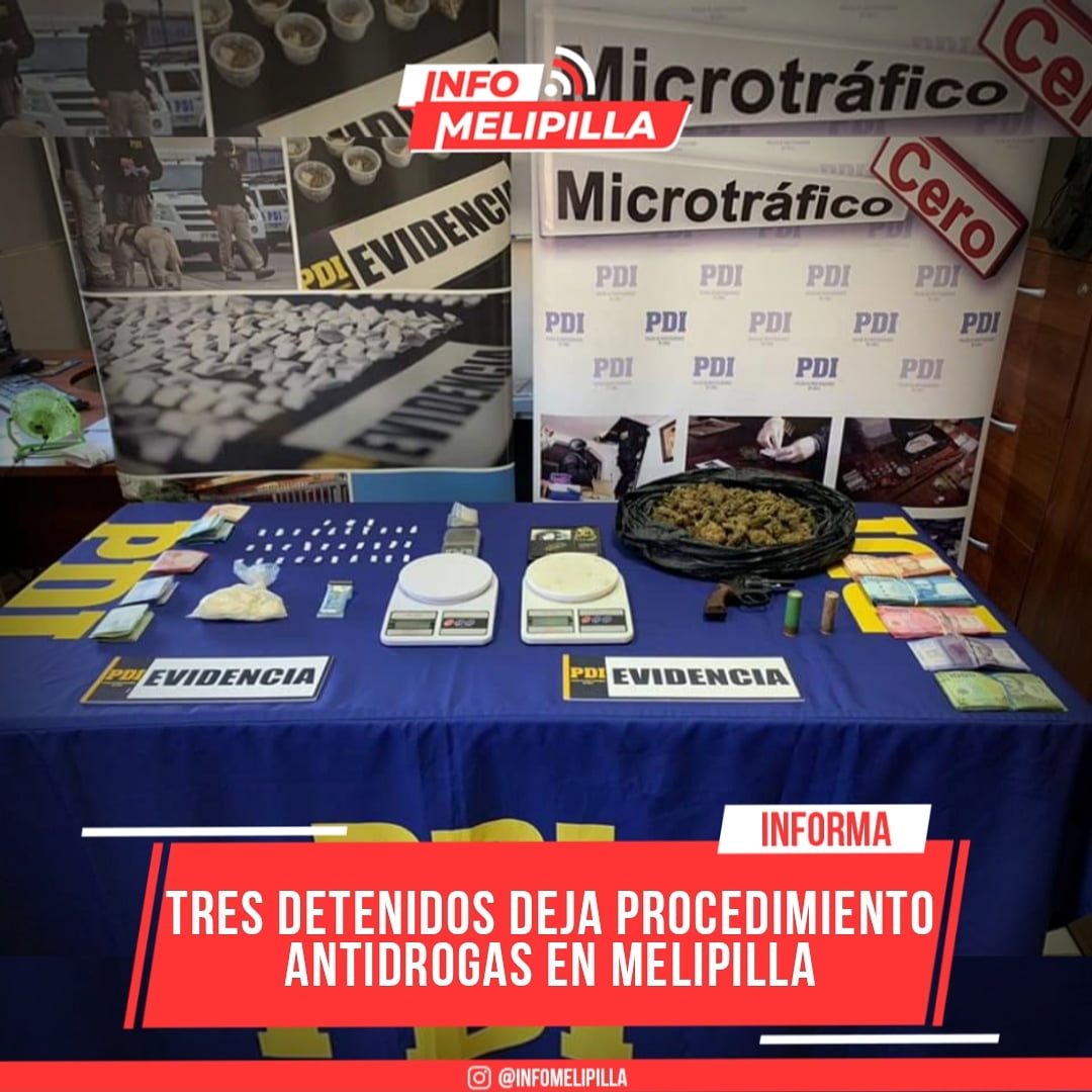 Tres detenidos deja procedimiento antidrogas en Melipilla