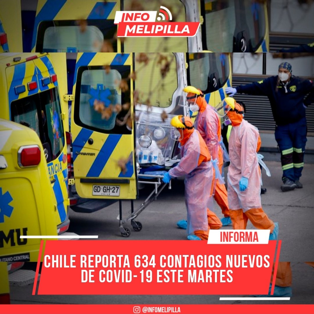 Chile reporta 634 contagios nuevos de COVID-19 este martes