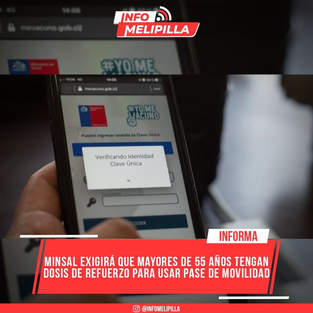 Minsal exigirá que mayores de 55 años tengan dosis de refuerzo para usar Pase de Movilidad