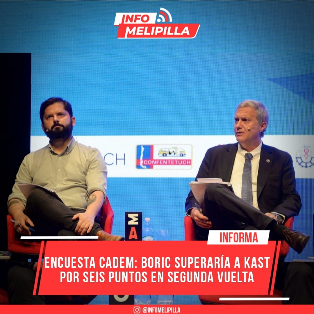 Encuesta Cadem: Boric superaría a Kast por seis puntos en segunda vuelta