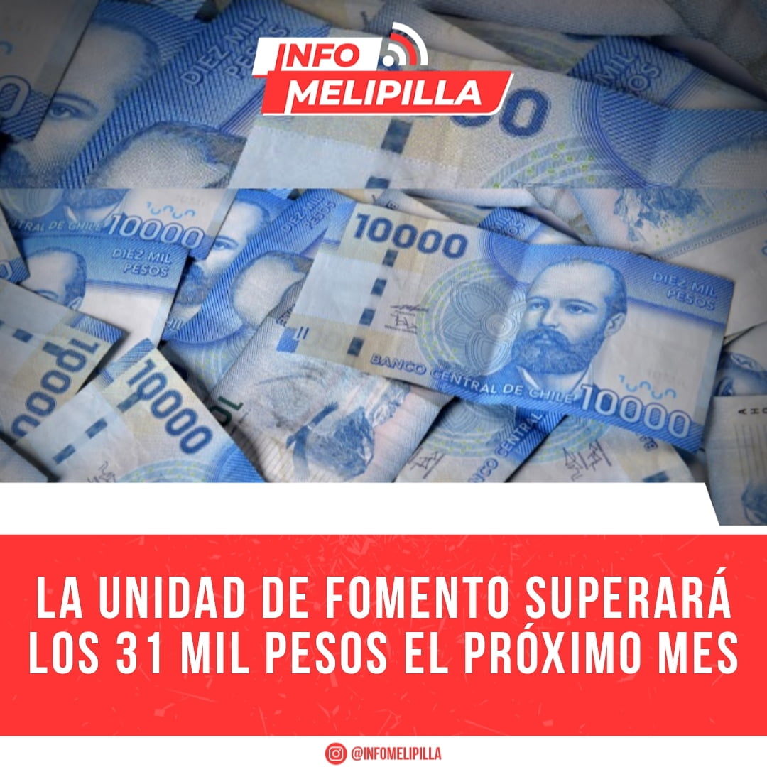 La Unidad de Fomento superará los 31 mil pesos el próximo mes