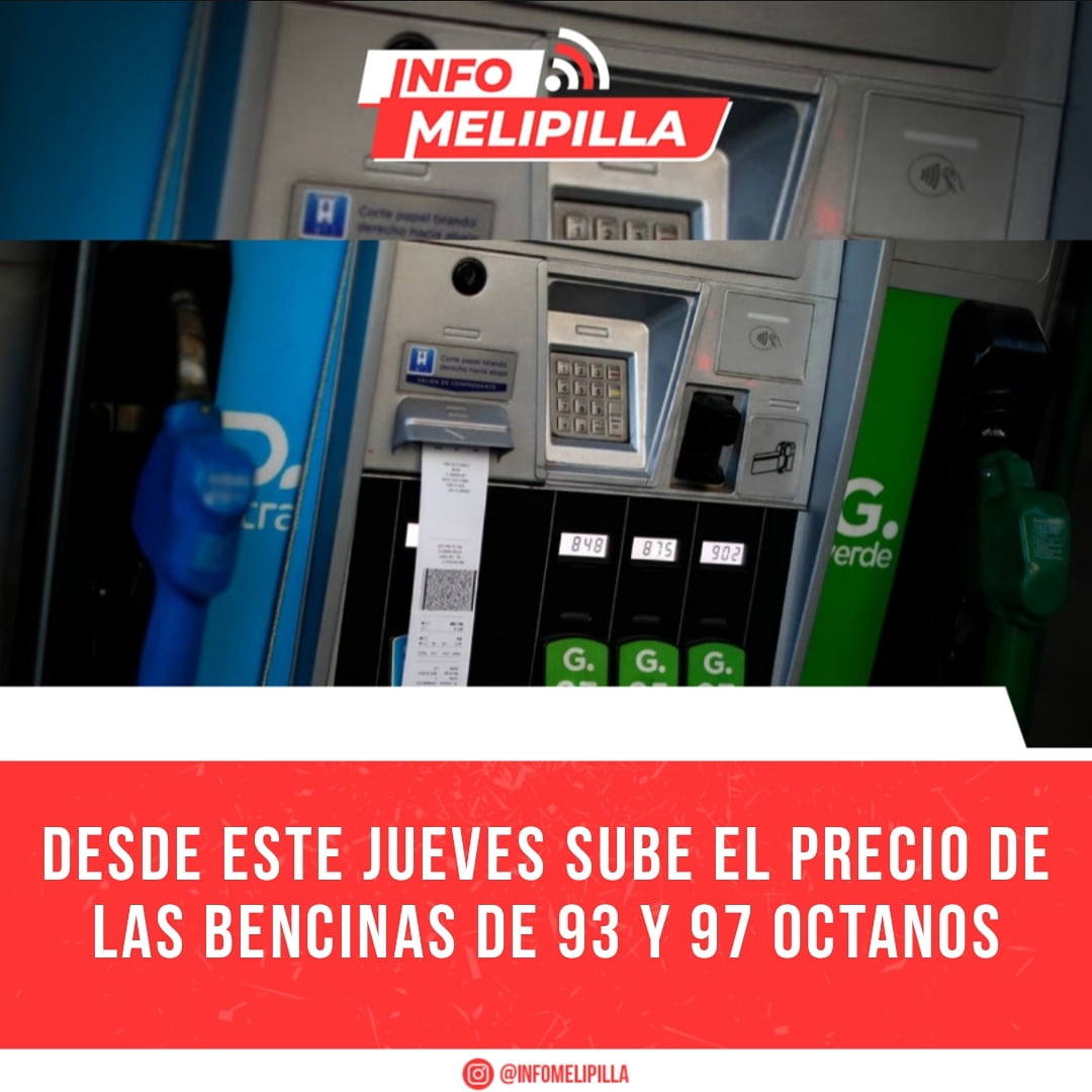 Desde este jueves sube el precio de las bencinas de 93 y 97 octanos