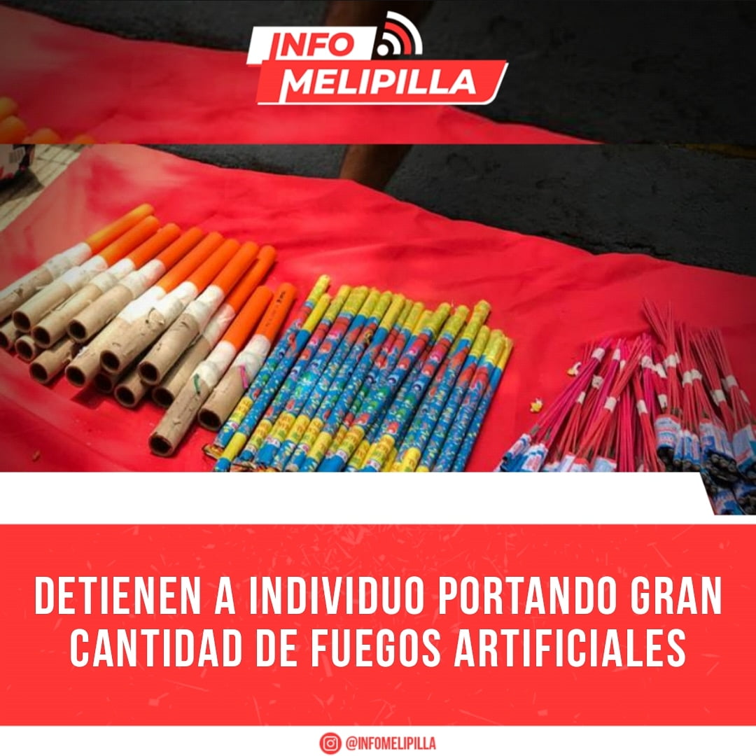 Detienen a individuo portando gran cantidad de fuegos artificiales