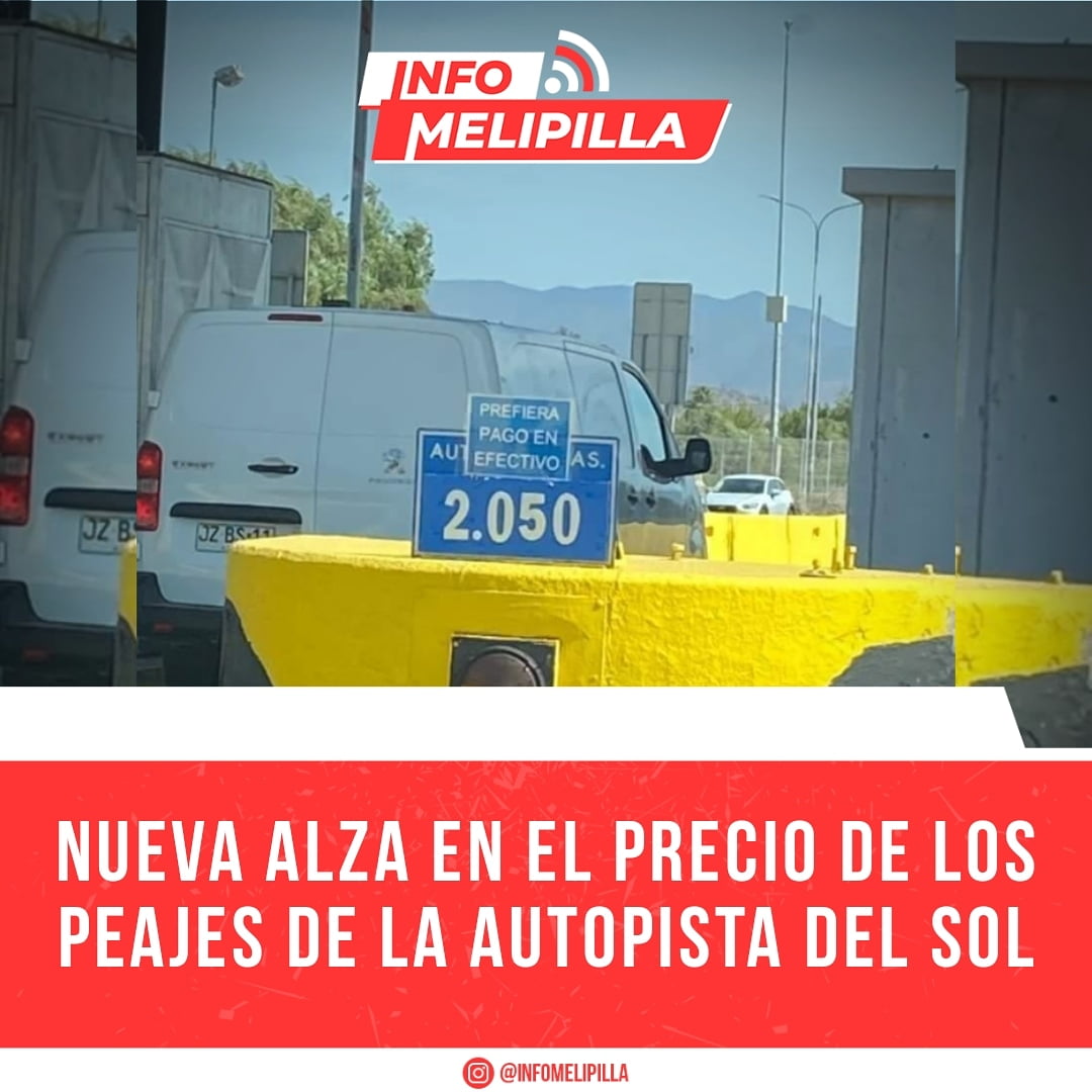 Nueva alza en el precio de los peajes de la Autopista del Sol