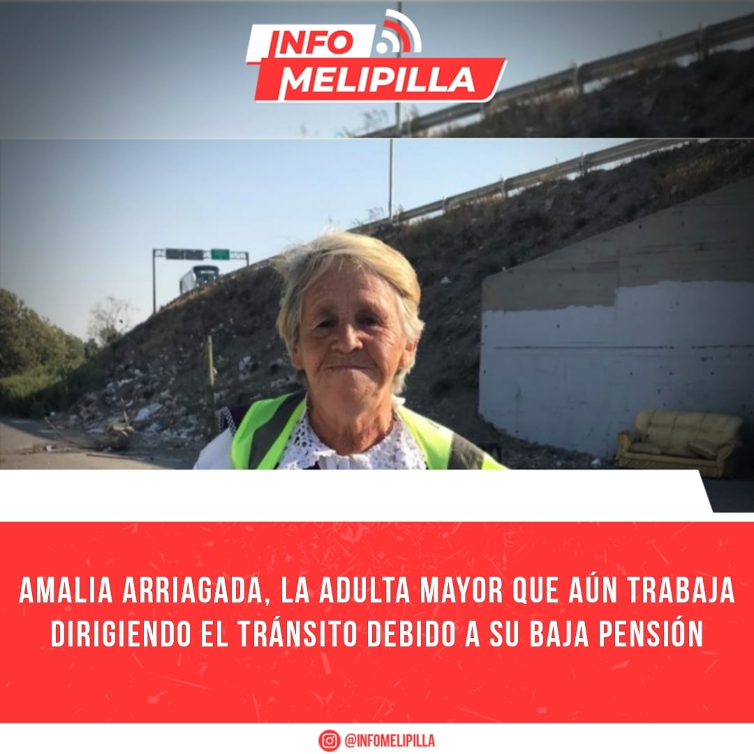 Amalia Arriagada, la anciana que aún trabaja dirigiendo el tránsito debido a su baja pensión