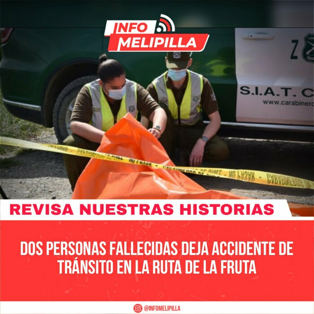 Dos personas fallecidas deja accidente de tránsito en la Ruta de la Fruta