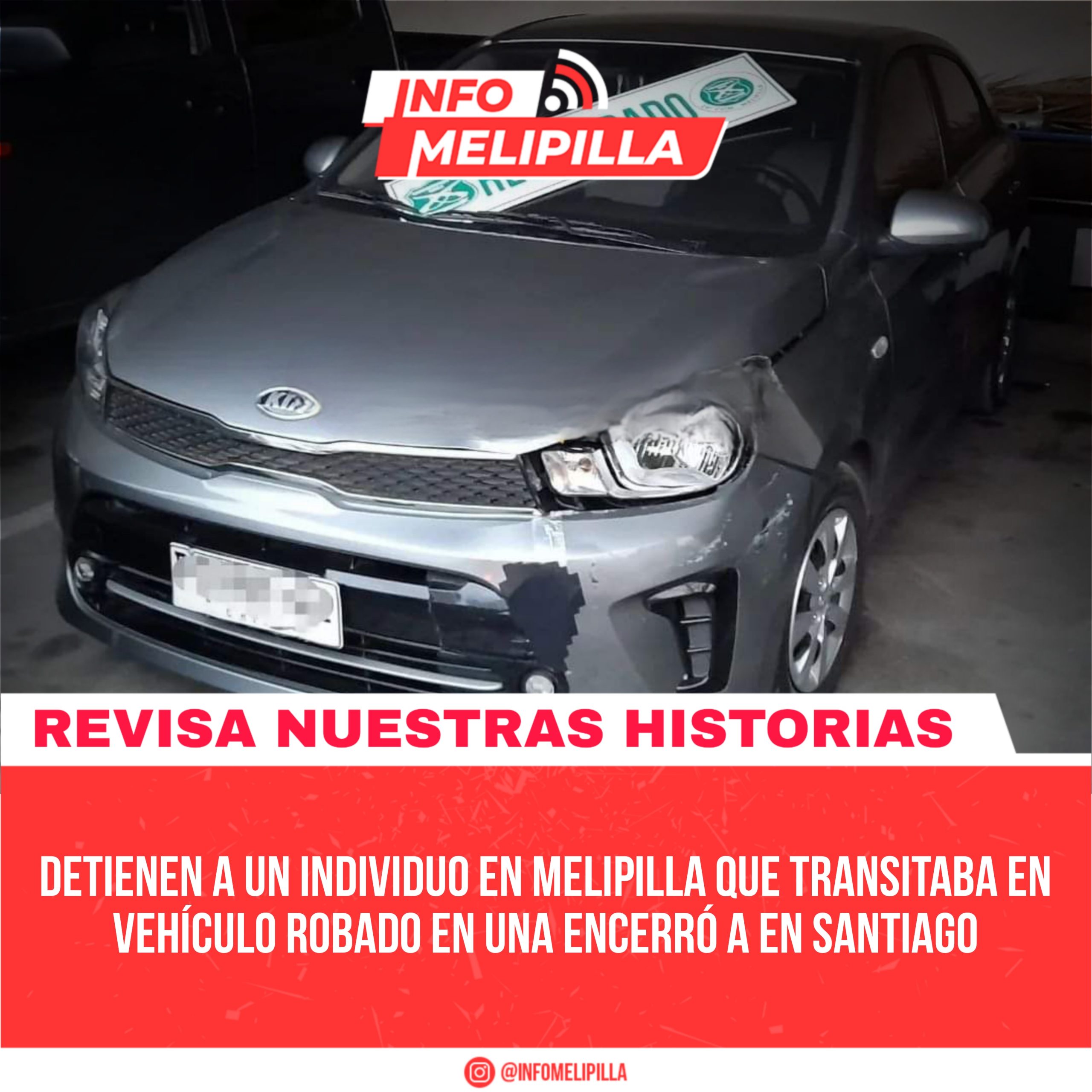 hombre de 49 años es detenido por transitar en vehículo robado