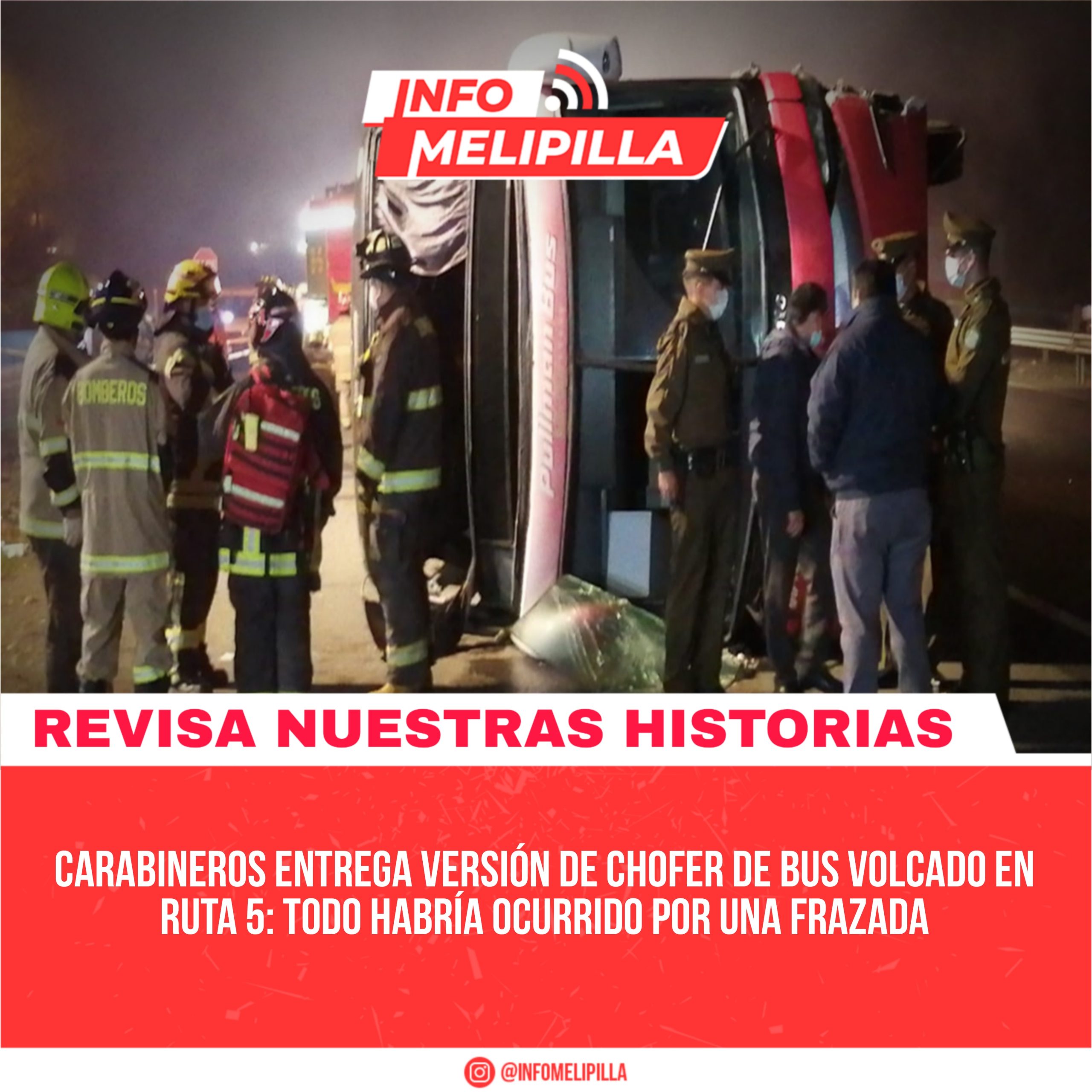 Un muerto y 14 heridos deja volcamiento de bus que llegaba a Santiago por la Ruta 5 Sur