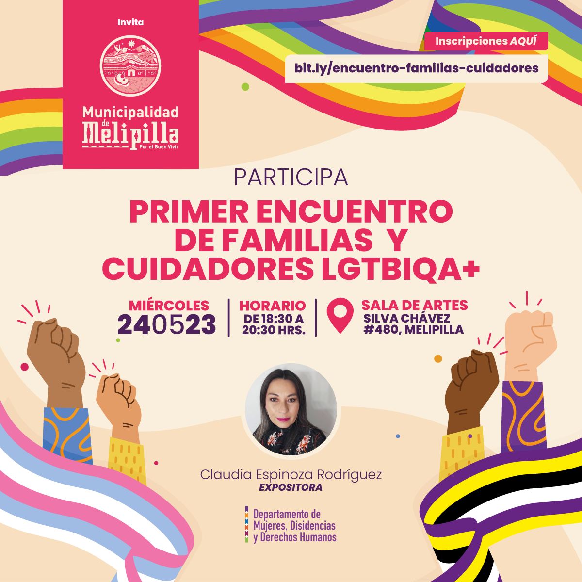 Este miércoles se realiza en Melipilla el “Primer Encuentro de Familias yCuidadoras de la Comunidad LGTBIQA+”