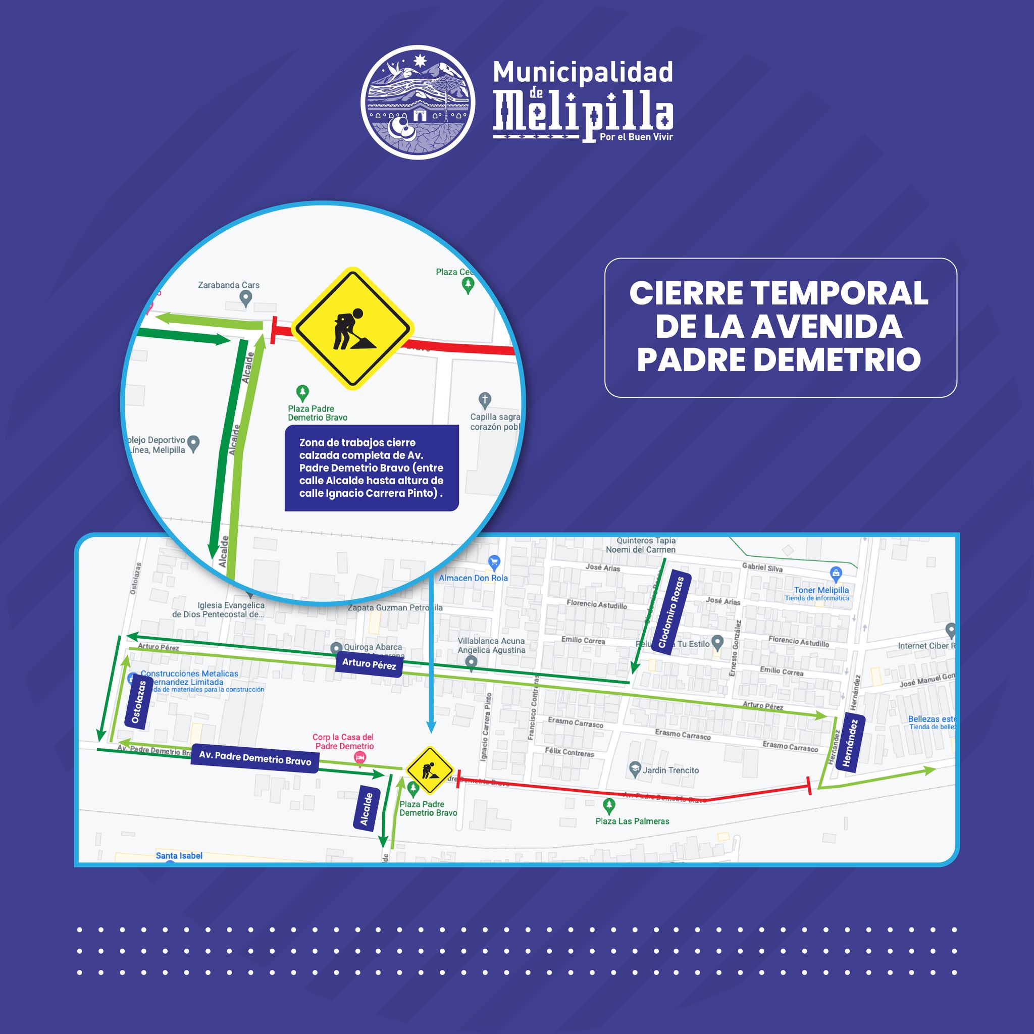 Cierre temporal de la Avenida Padre Demetrio
